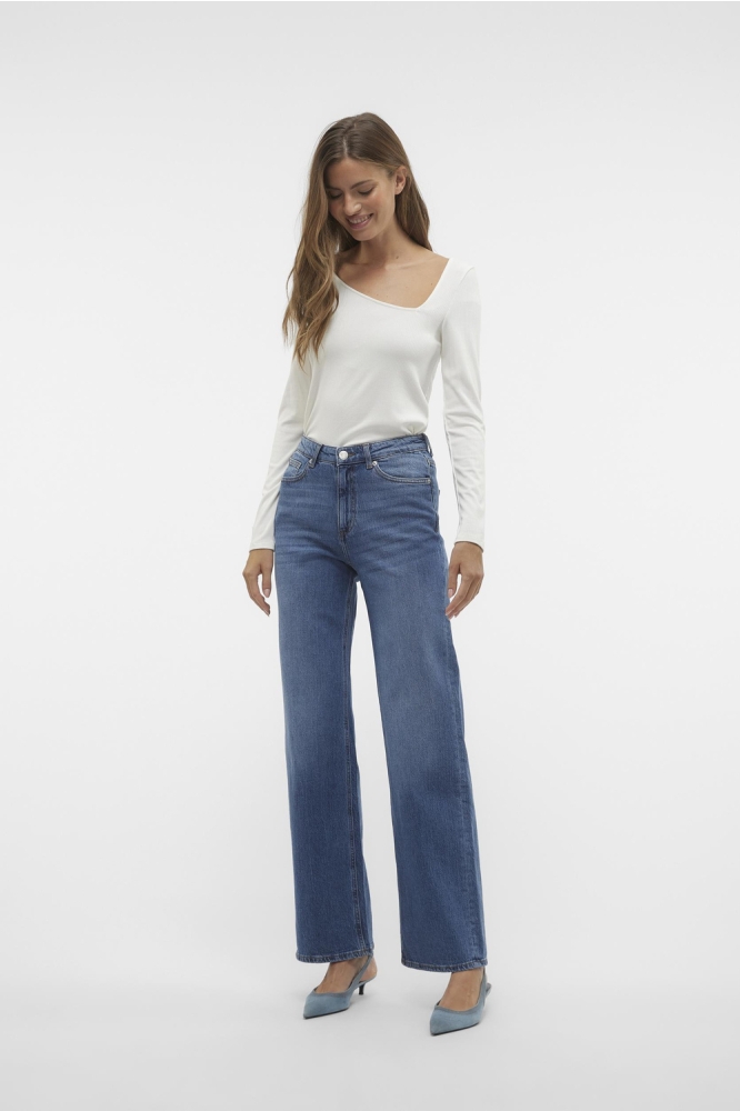 VMTESSA HR WIDE JEANS RA380 GA NOOS 10308153 Medium Blue Denim